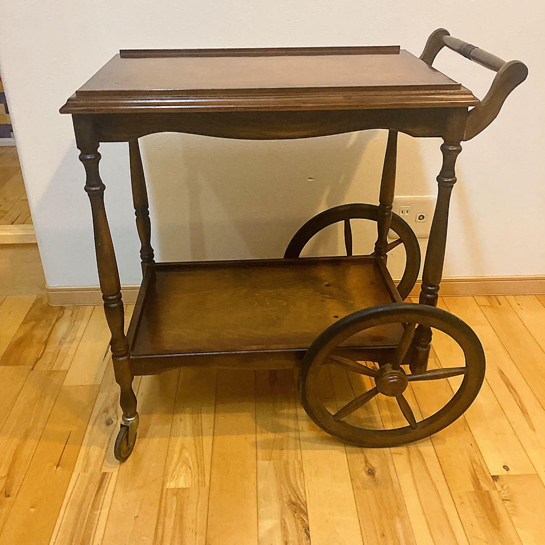 美品　レトロ調　木製カート　ワゴン　キッチン　アンティーク