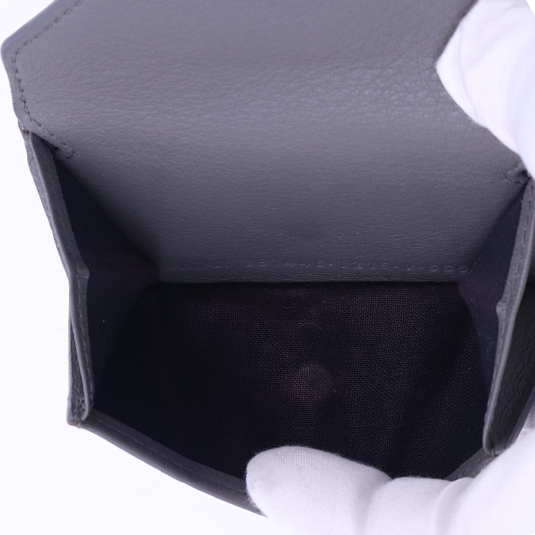 BALENCIAGA バレンシアガ ミニ 三つ折り財布 グレー レザー