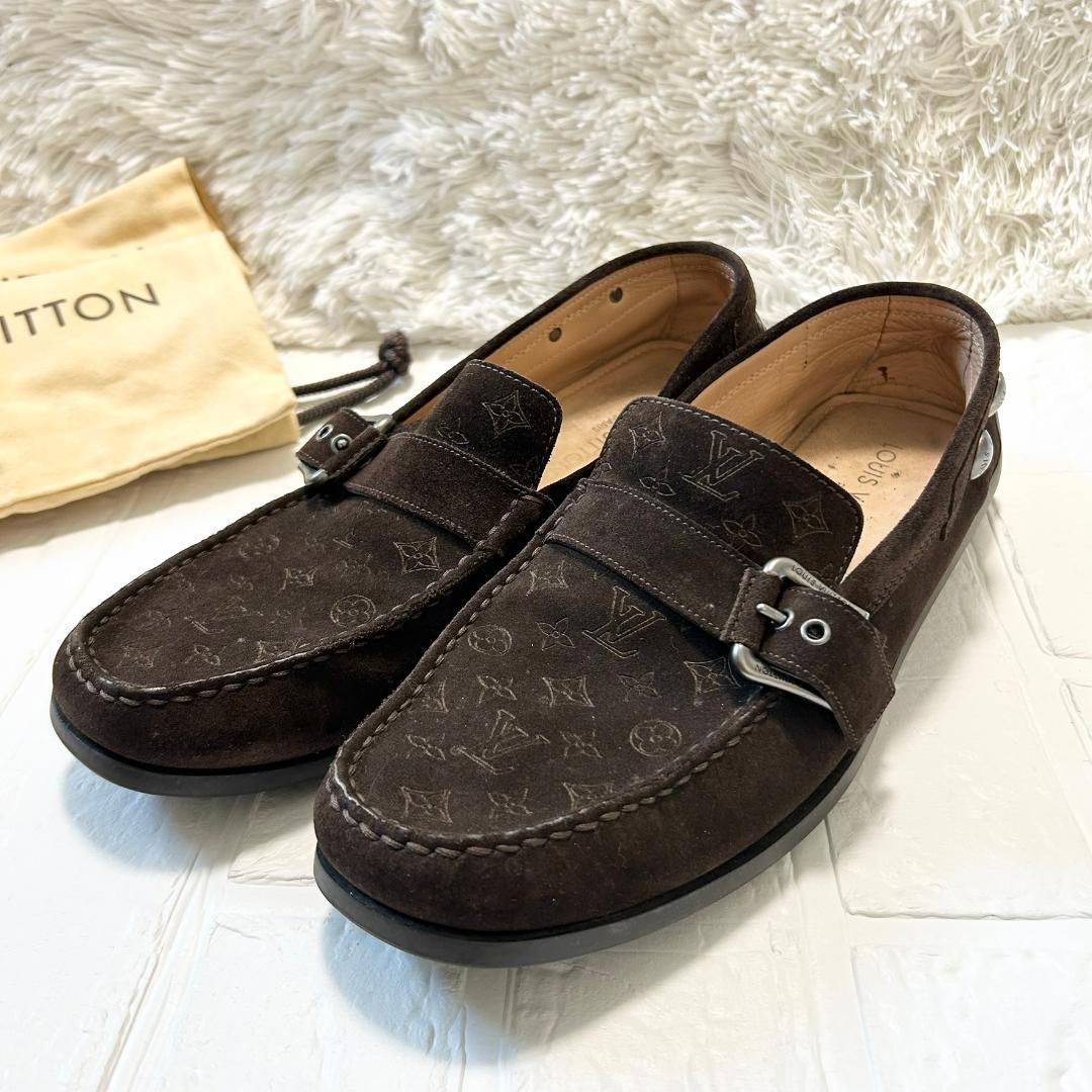 良品　ルイヴィトン　モノグラム　ドライビングシューズ　26.5 ローファー