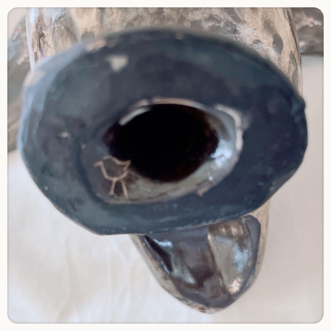 フクロウ　オブジェ　ハンドメイド陶器　スイスJacob Gelzer