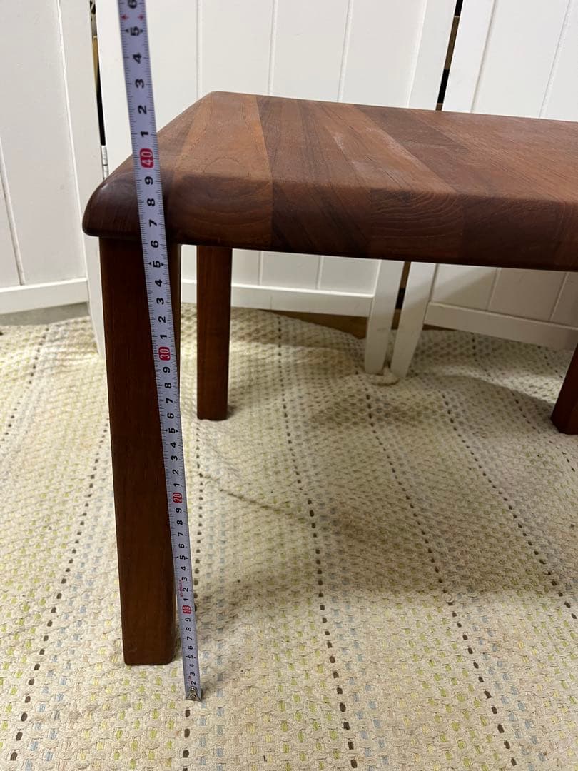 送料込み！　チーク無垢　サイドテーブル　ローテーブル　花代　北欧　ビンテージ