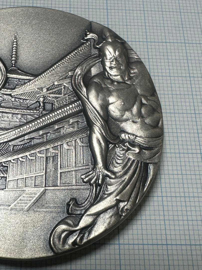 純銀メダル　国宝章牌　法隆寺　造幣局　157g