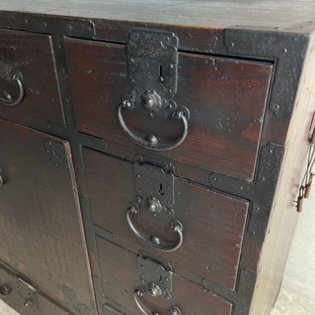 小箪笥 和製アンティーク 箪笥 時代箪笥 小物収納 引き出し 帳場箪笥　骨董