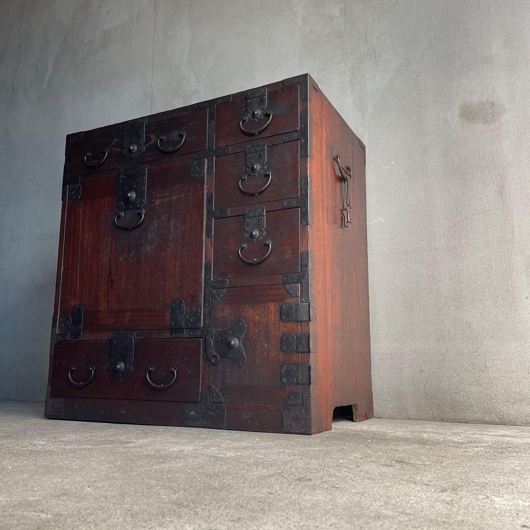 小箪笥 和製アンティーク 箪笥 時代箪笥 小物収納 引き出し 帳場箪笥　骨董