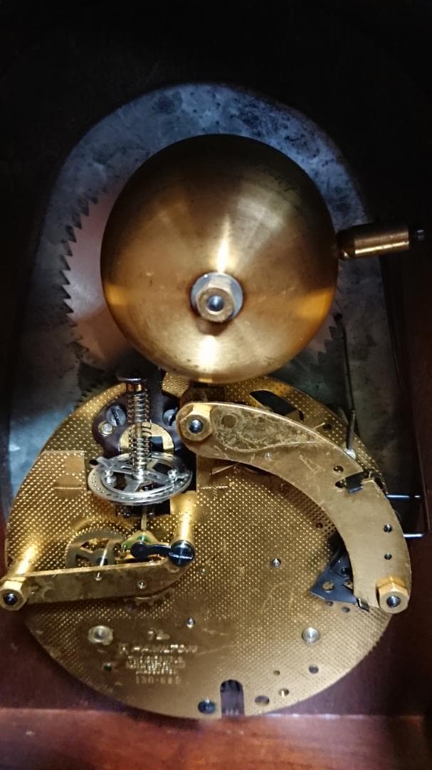 完動 鍵巻き置時計 ハミルトン 西ドイツ ムーンフェイズ アンティーク