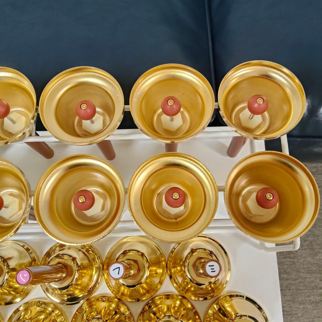 ウチダ ミュージックベル 27音 ゴールド ハンドベル ケース付