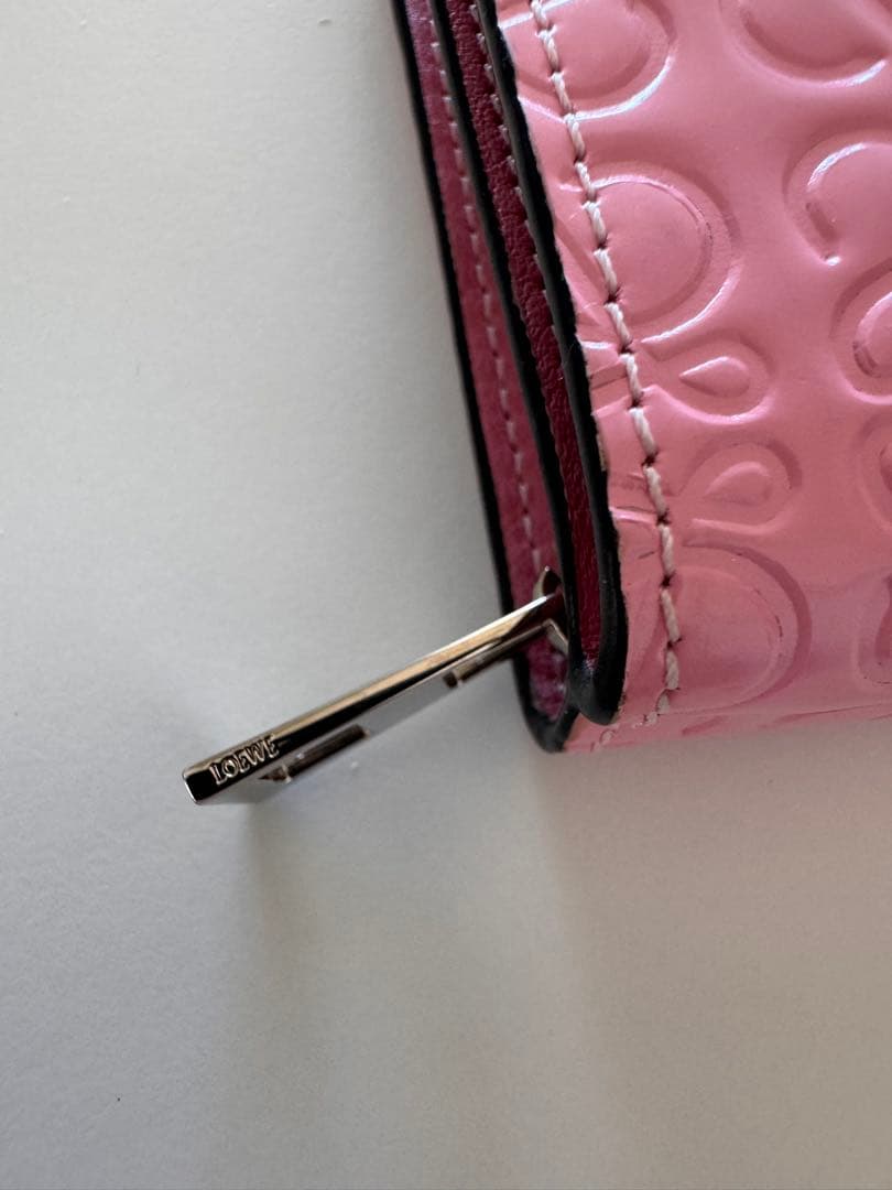 【LOEWE】★ロエベ★ピンクレザー★二つ折り財布 保存袋付き