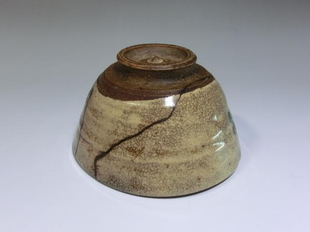 茶碗■仁清 古い薩摩菊紋古茶碗 時代物 直し有りお茶道具 時代箱入 骨董 希少■