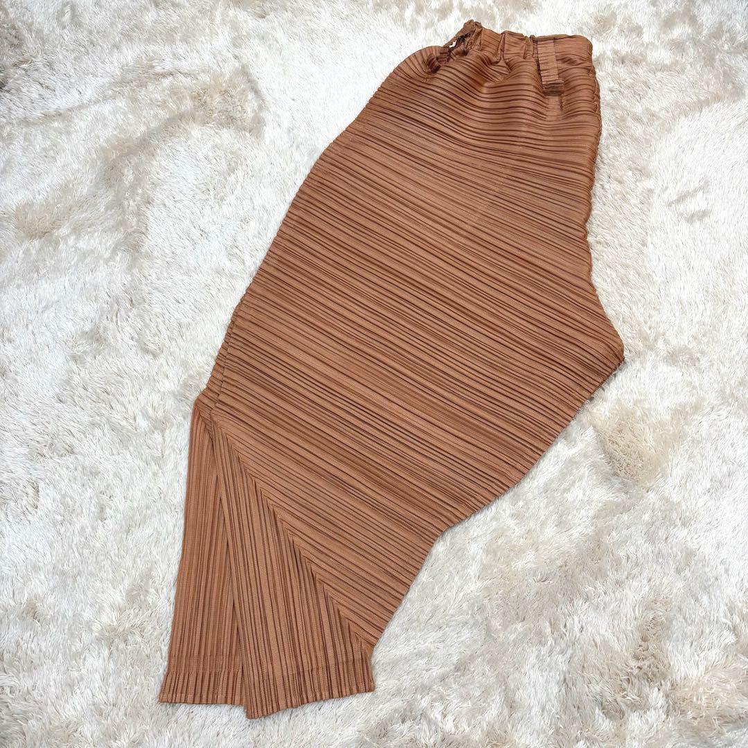 Kamitani様プリーツプリーズ サルエルパンツ ベージュ系　イッセイミヤケ