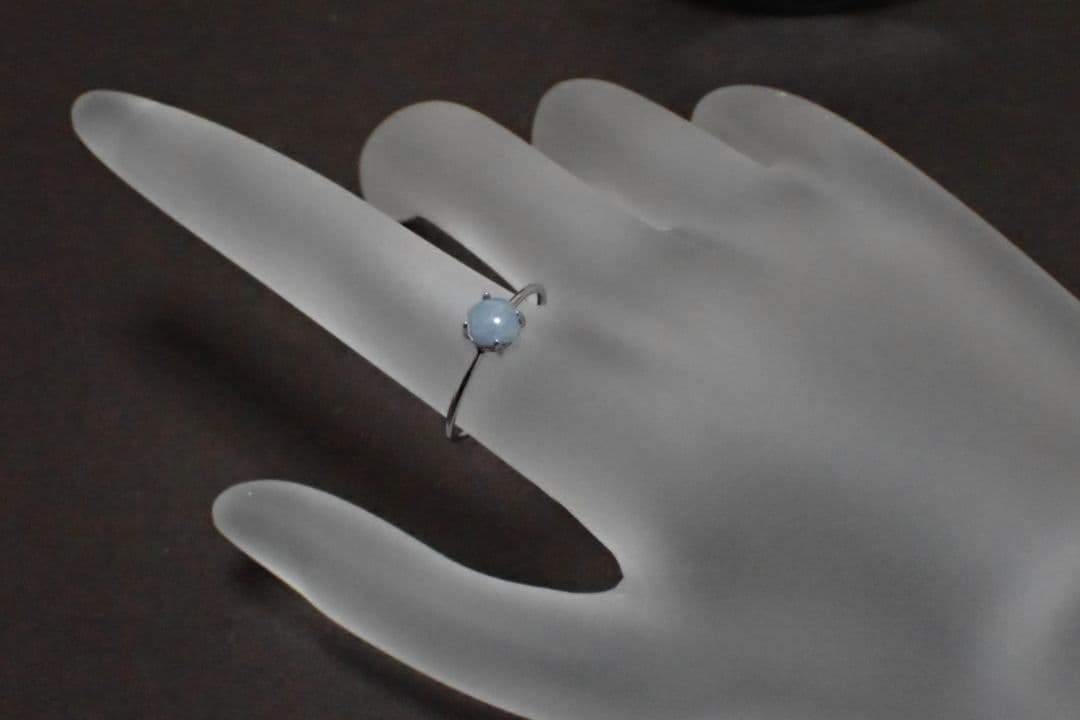 糸魚川翡翠　入コン沢　青　5×5ミリ　リング　指輪　送料無料