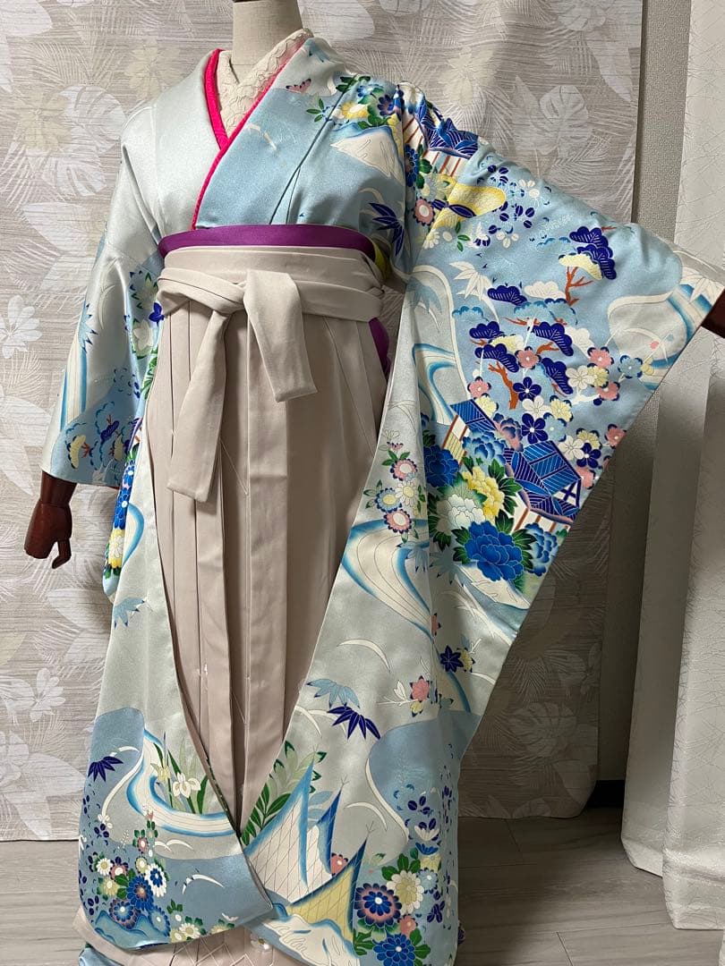 振袖 正絹振袖　卒業式着物　袴　成人式振袖13参り　十三詣り　アンティーク振袖