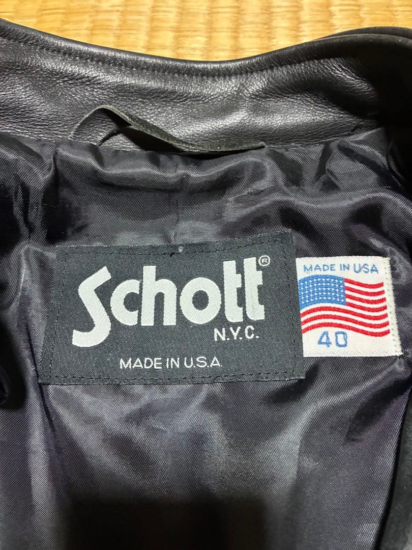 Schott シングルライダースジャケット 40