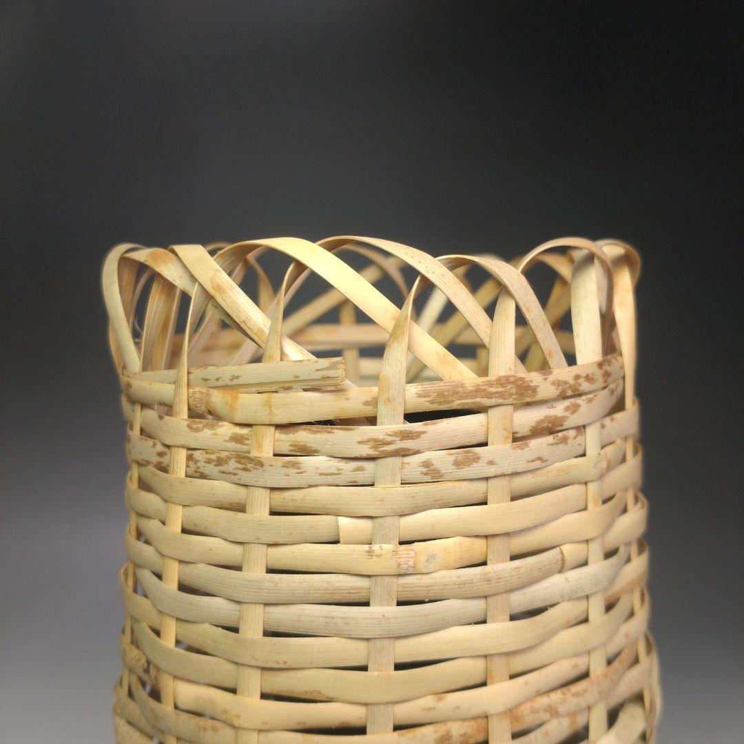 イ214 竹花生『竹器師　黒田宗傅』『宗全作写　籠花入　表千家久田宗也　極箱』