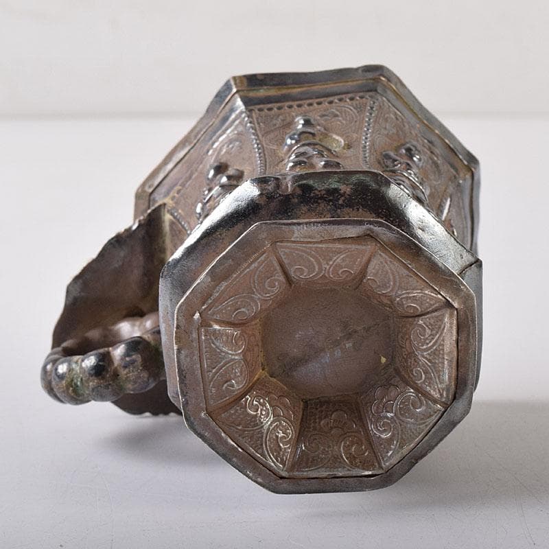 中国　唐物　人物刻　銀酒杯　爵　重さ約68ｇ　V　R8504