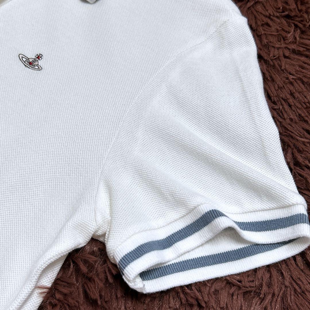 美品✨ヴィヴィアンウエストウッド　オーブ刺繍　ポロシャツ　ホワイト　2