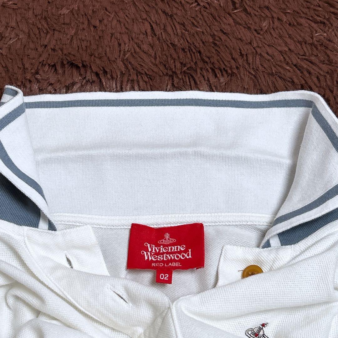 美品✨ヴィヴィアンウエストウッド　オーブ刺繍　ポロシャツ　ホワイト　2