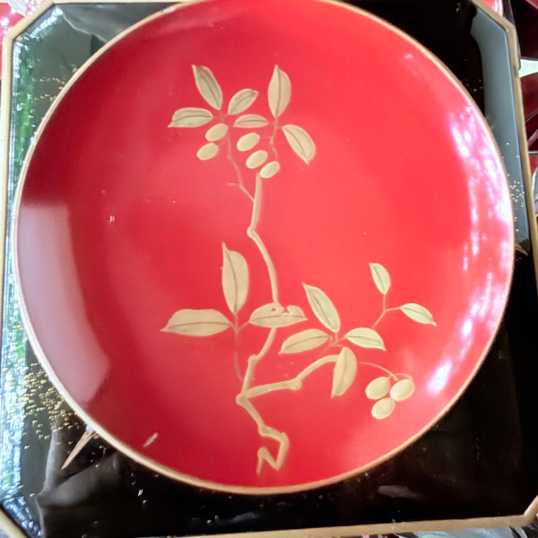 新春特別価格 ‼️高蒔絵『木の実』絵がわり引盃18客➕1プレゼント桐箱入茶道具