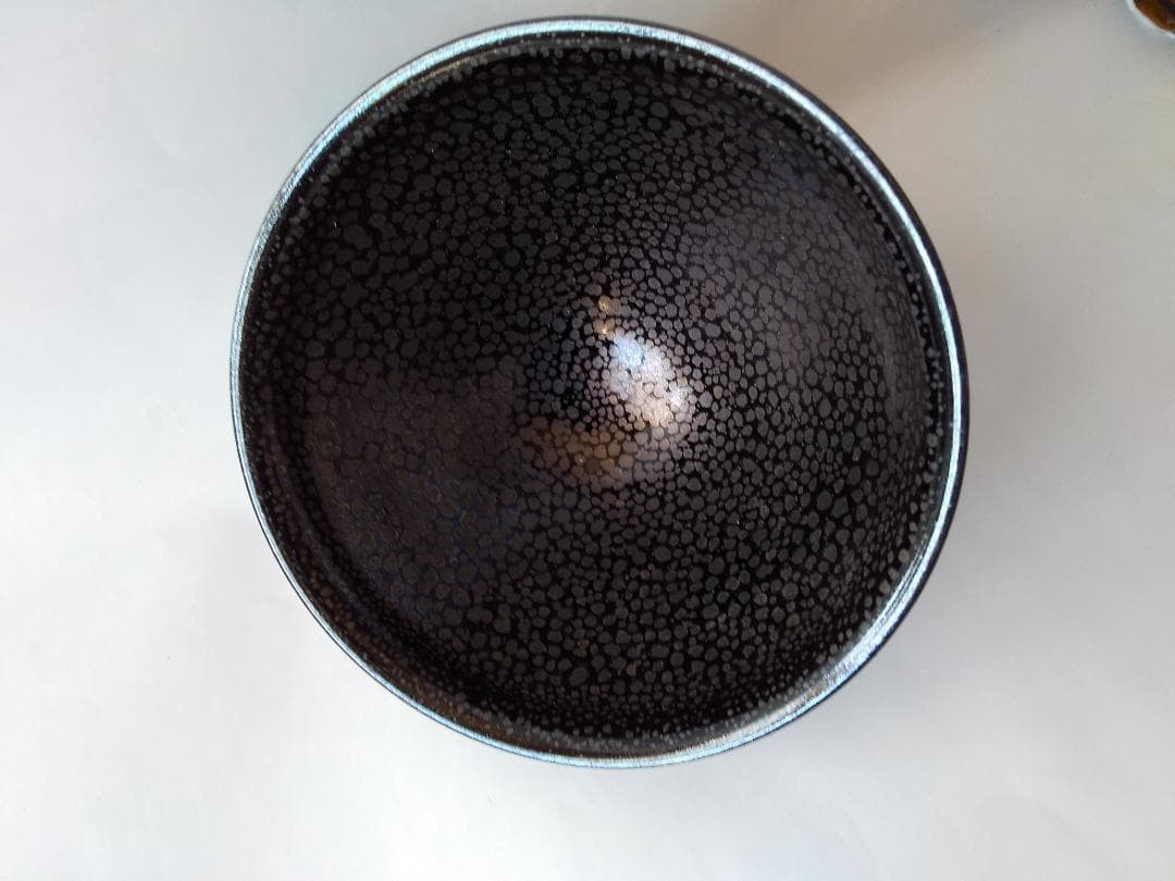 『 油滴天目茶碗 』久田重義 造 共箱 共布 茶碗 茶道具 抹茶碗 新品 未使用