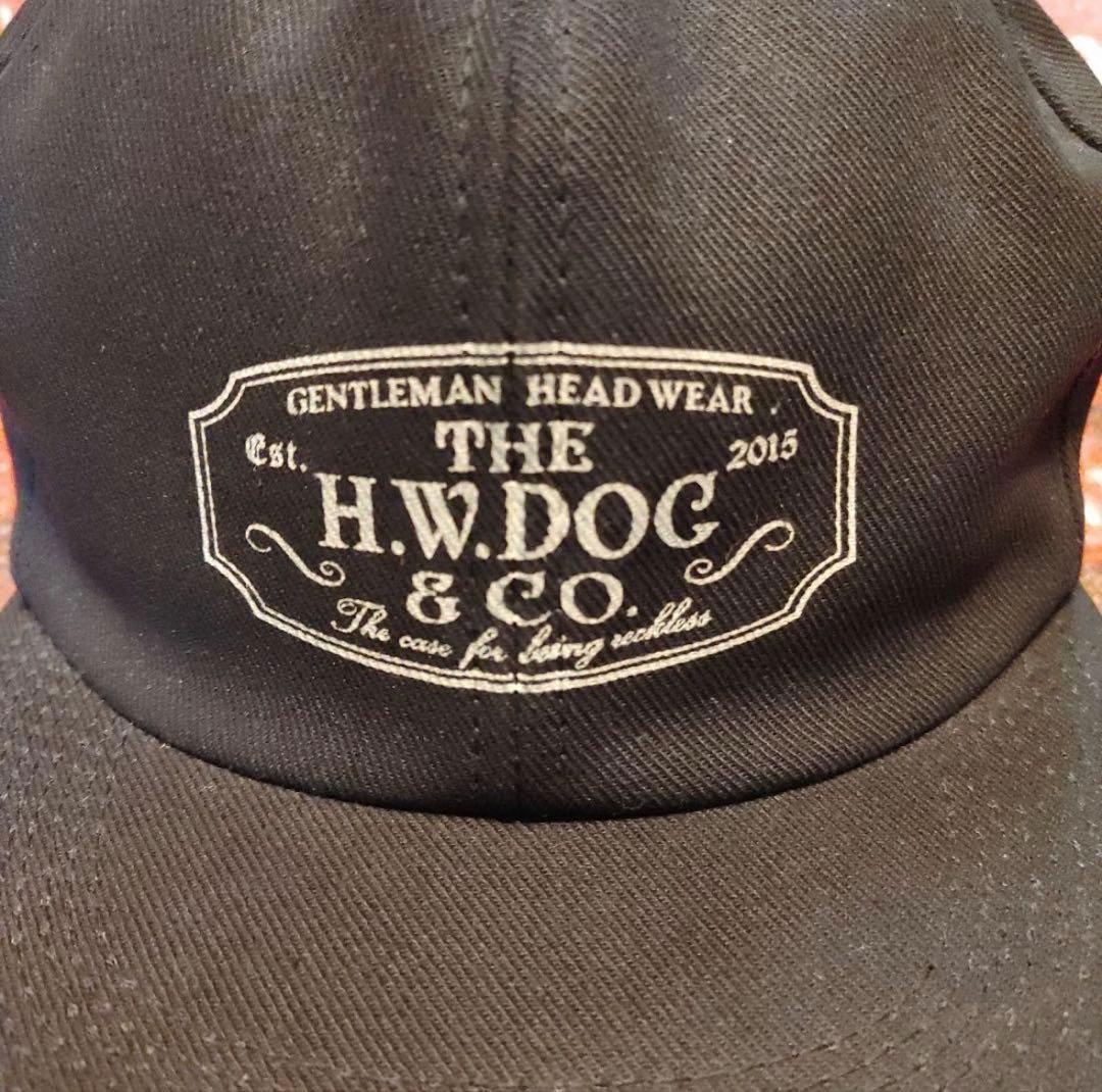 美品H.W.DOG & CO. ブラックワークキャップ　40サイズ