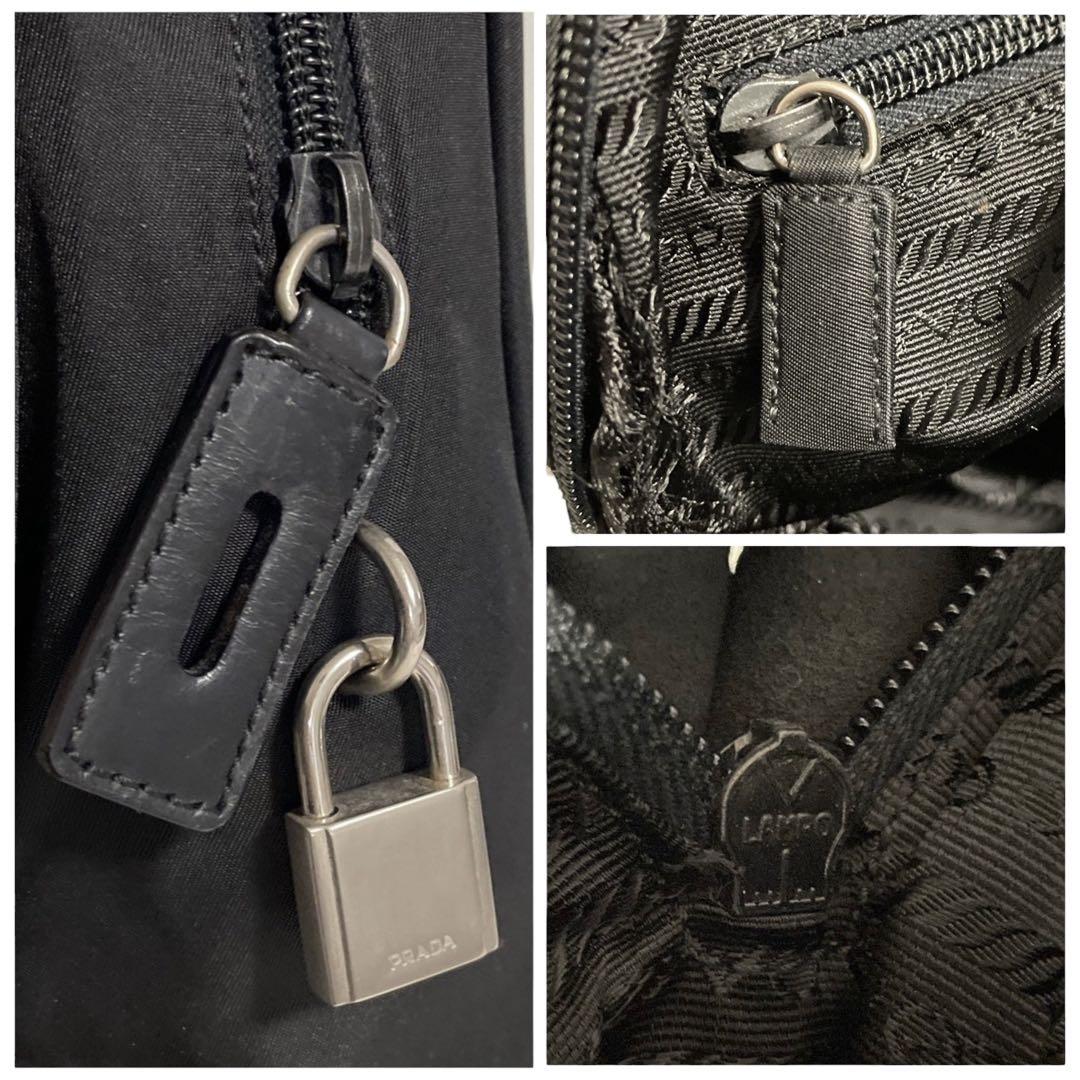 プラダ　ナイロン　三角ロゴ　ハンドバッグ　白タグ　ブラック　黒　5333