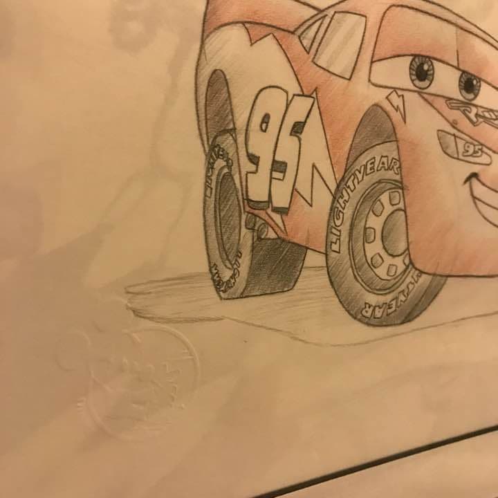 Art Of Disney 世界 カーズ ラフスケッチ ライトニングマックイーン