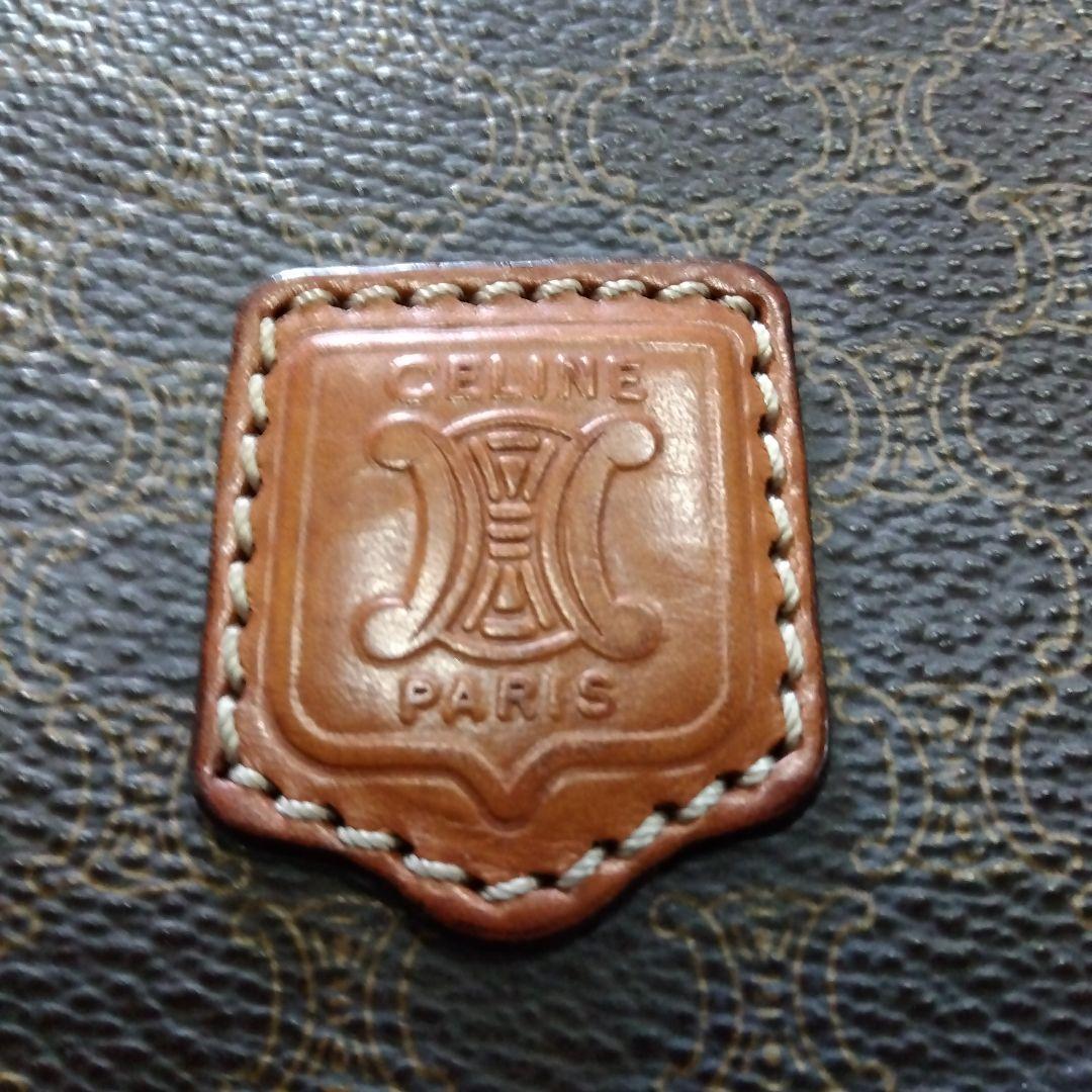 ④セリーヌ ヴィンテージ マカダム柄 ショルダーバッグ レザー CELINE