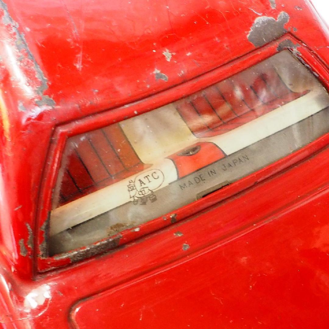 旭玩具メルセデスベンツ230SL赤ホイルキャップ欠tinブリキtoy car箱無