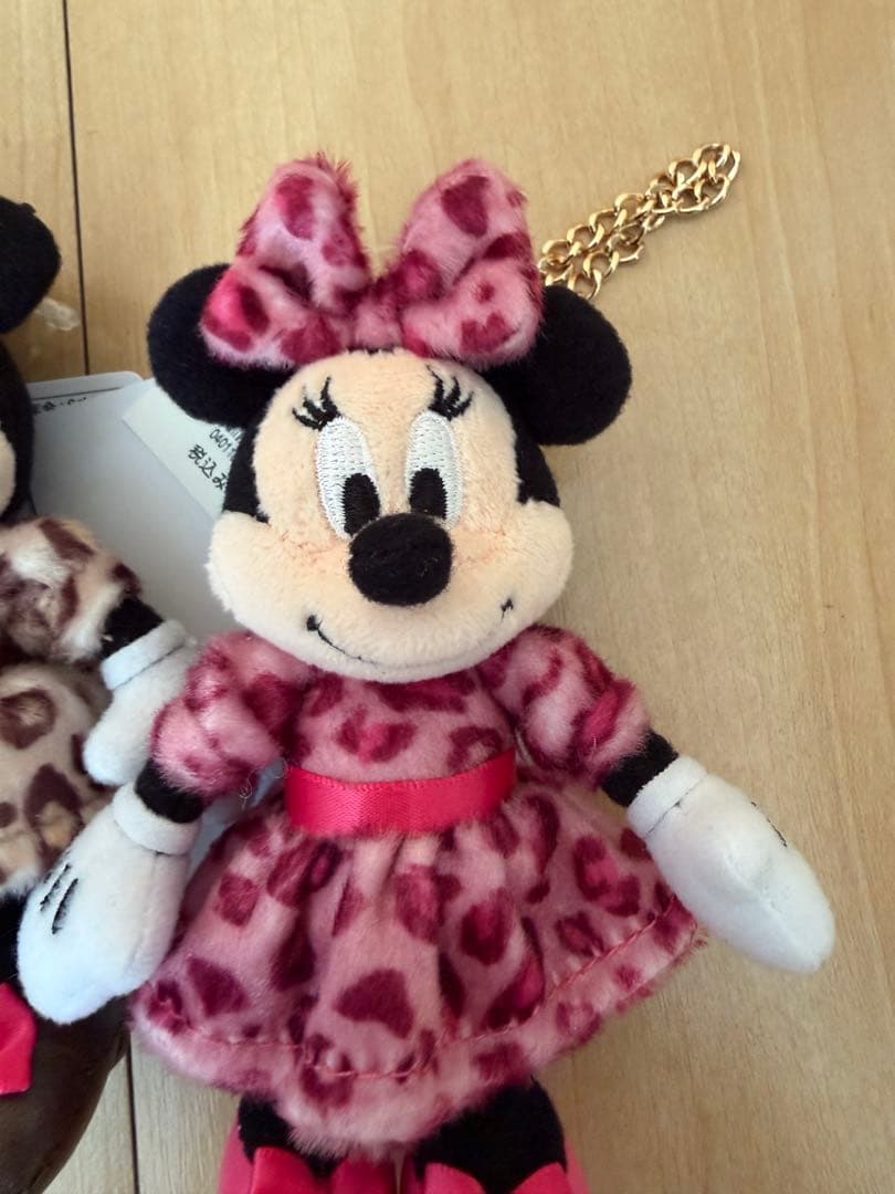 ディズニーリゾート ヒョウ柄 ミニー ぬいぐるみキーホルダー 3色セット