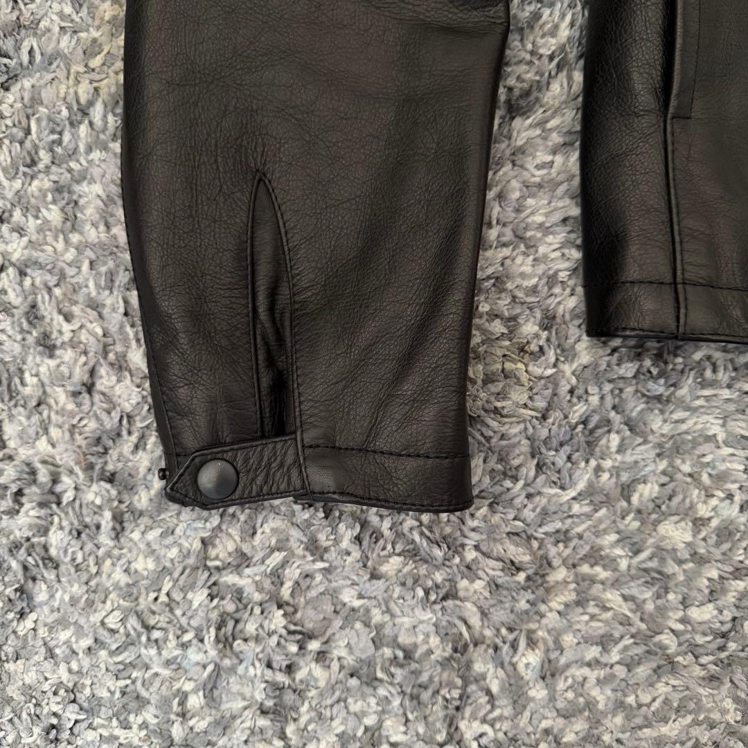 CINQUANTA チンクアンタ シングルライダースジャケット 牛革 黒 46