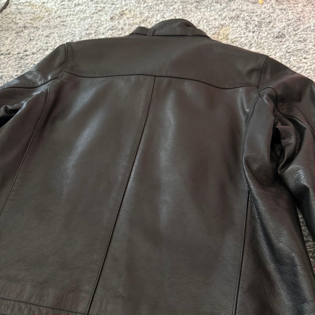 CINQUANTA チンクアンタ シングルライダースジャケット 牛革 黒 46