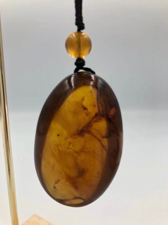アンバー 琥珀 ユニーク 天然石 宝石 化石　ネックレス