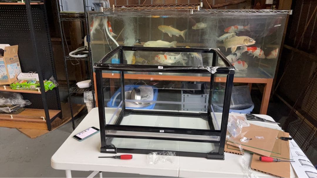 ケージ爬虫類60x45x45cm両生類飼育組み立て式　ガラス飼育ケージ 送料込み
