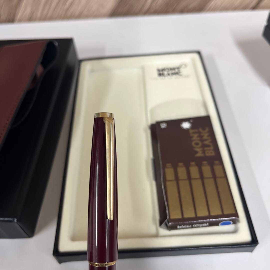 MontBlanc モンブラン 万年筆 14k ボルドーケース インク10本付き