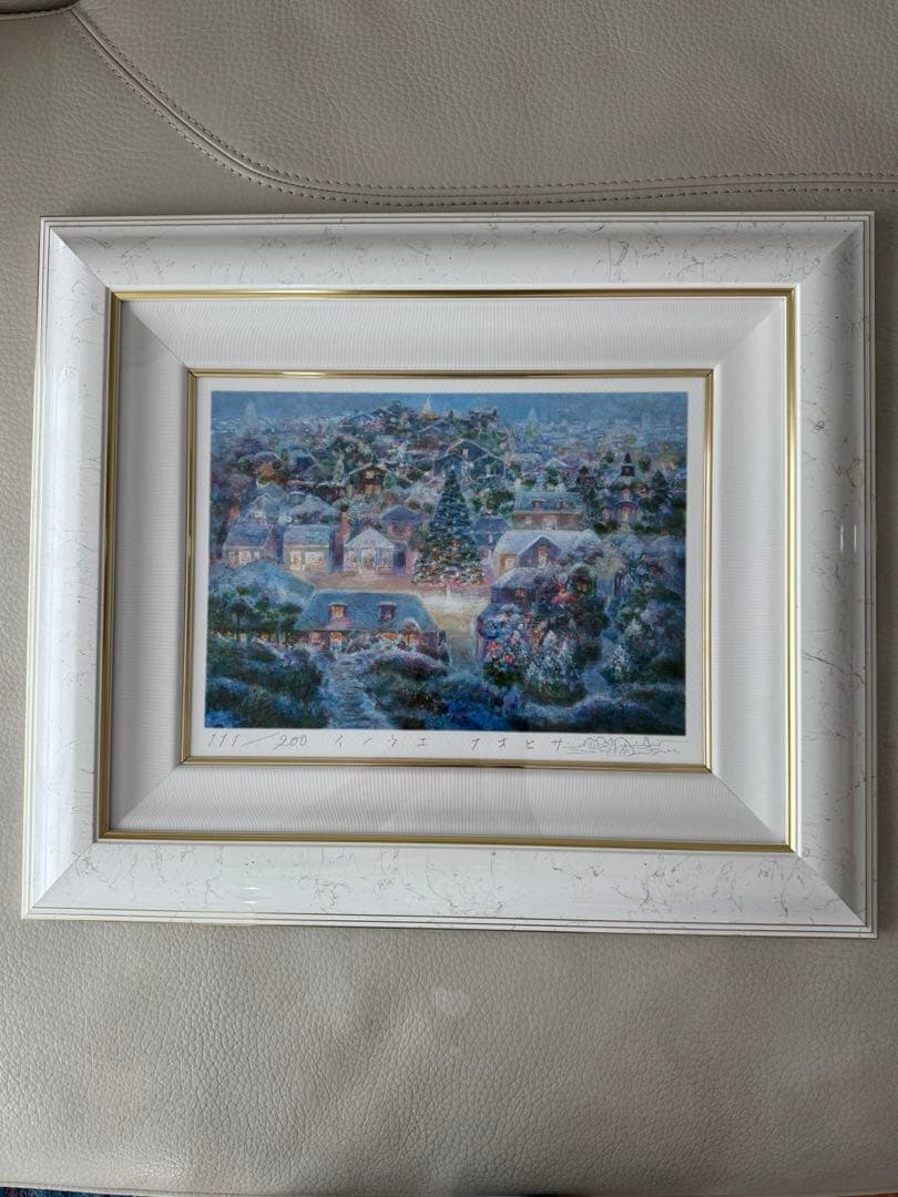 井上直久　雪浄き夜　版画