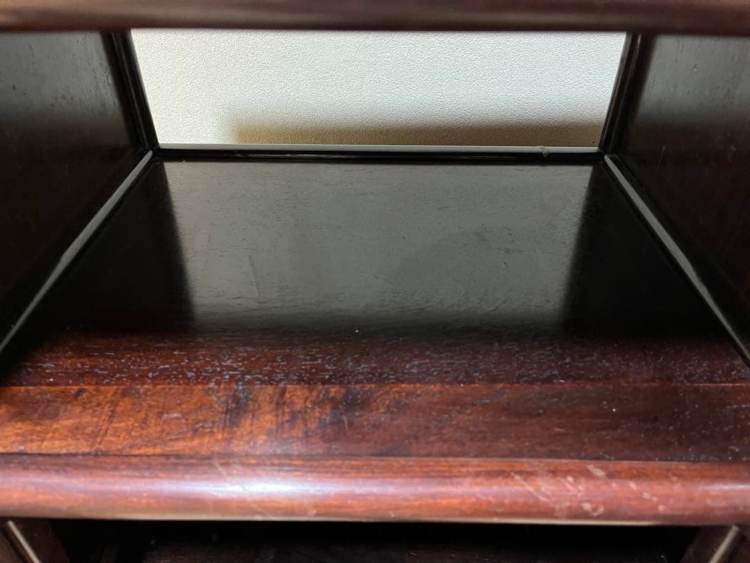 K186 唐木家具　彫刻　茶棚　アンティーク