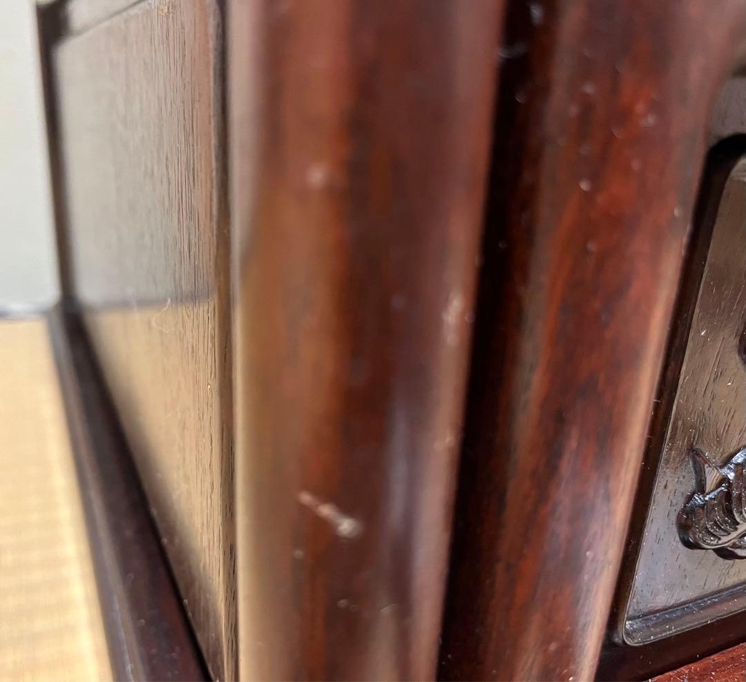 K186 唐木家具　彫刻　茶棚　アンティーク