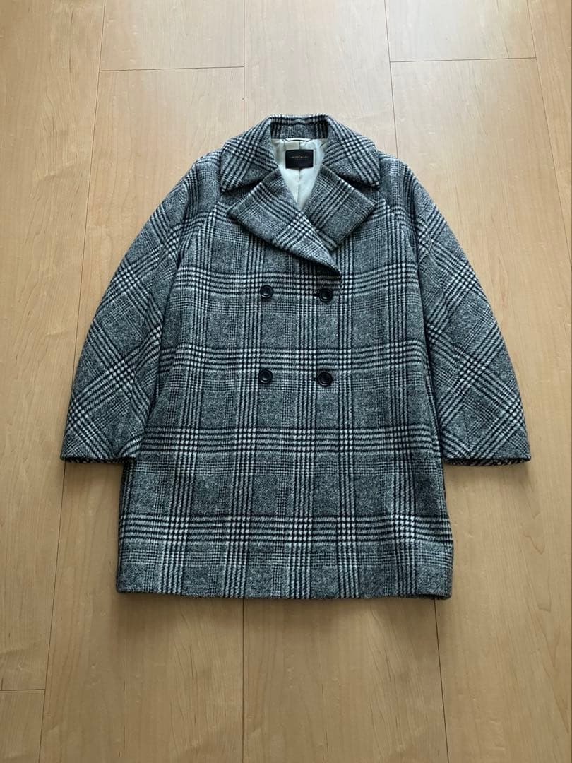 ★美品★TOMORROWLAND ブロークングレンチェック ダブルブレストコート