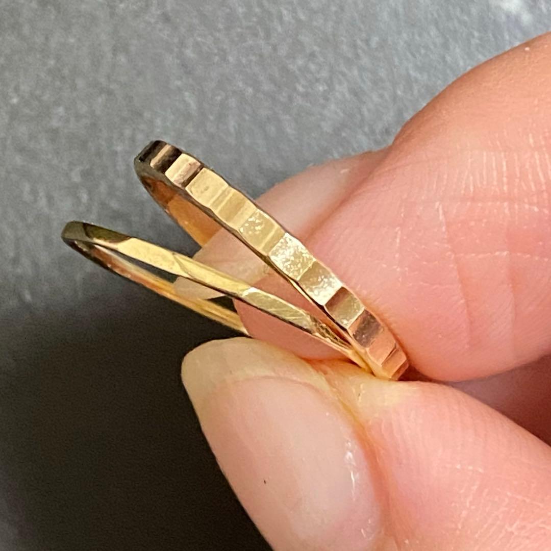 K10 地金リング 2本セット ゴールド