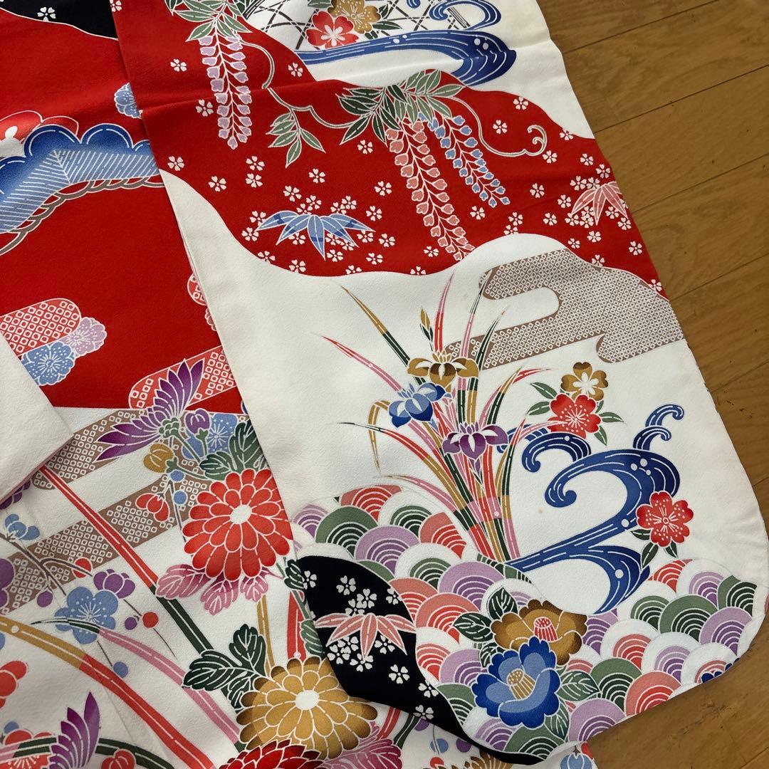 振袖 着物 赤 黒