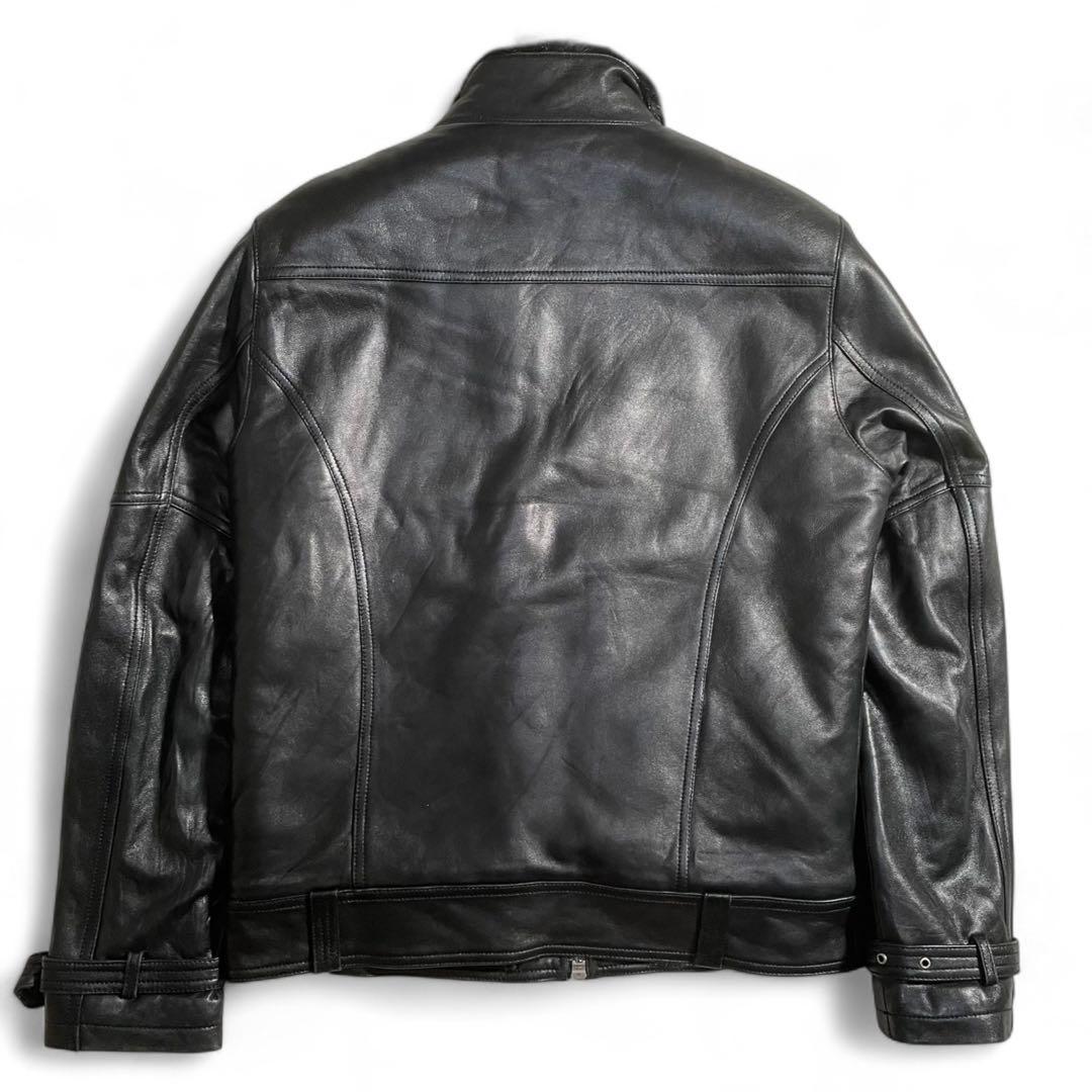 y2k 00s レザージャケット ムートン ライダース 羊皮 裏ファー B-3系