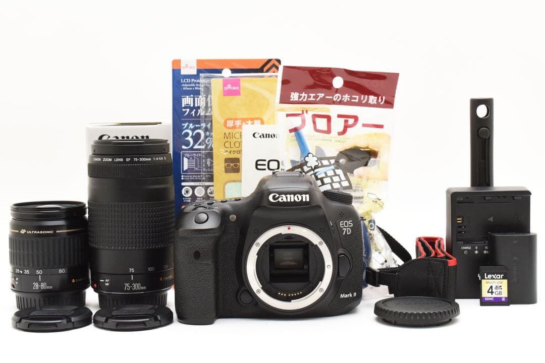 一眼レフカメラCanon EOS 7D MarkⅡ 標準&望遠ダブルレンズセット