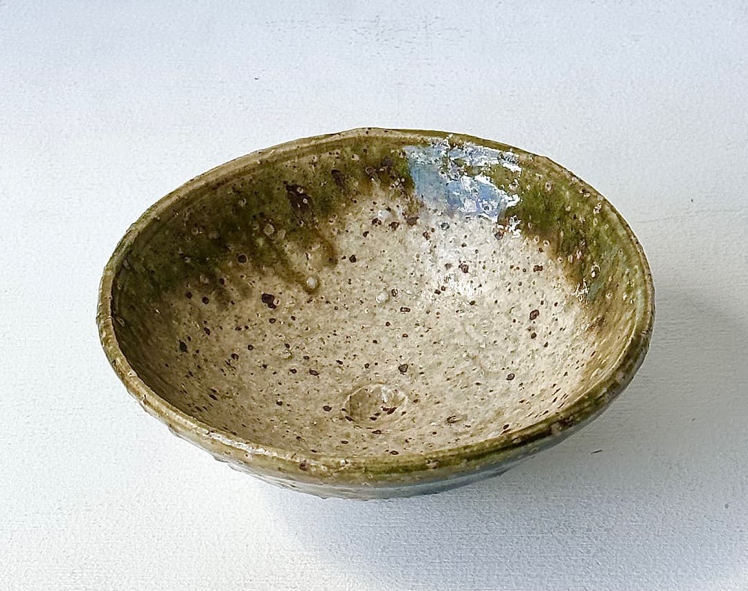 希少作★中島勝乃利『オリベ平茶盌』【師：鯉江良二】