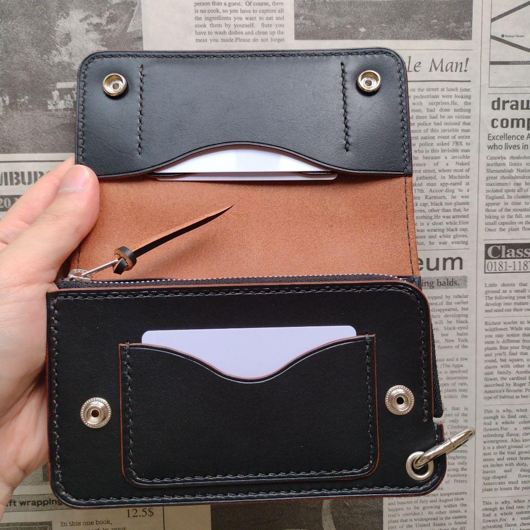 茶芯　2.5層　ミドルトラッカー　ウォレット　栃木レザー