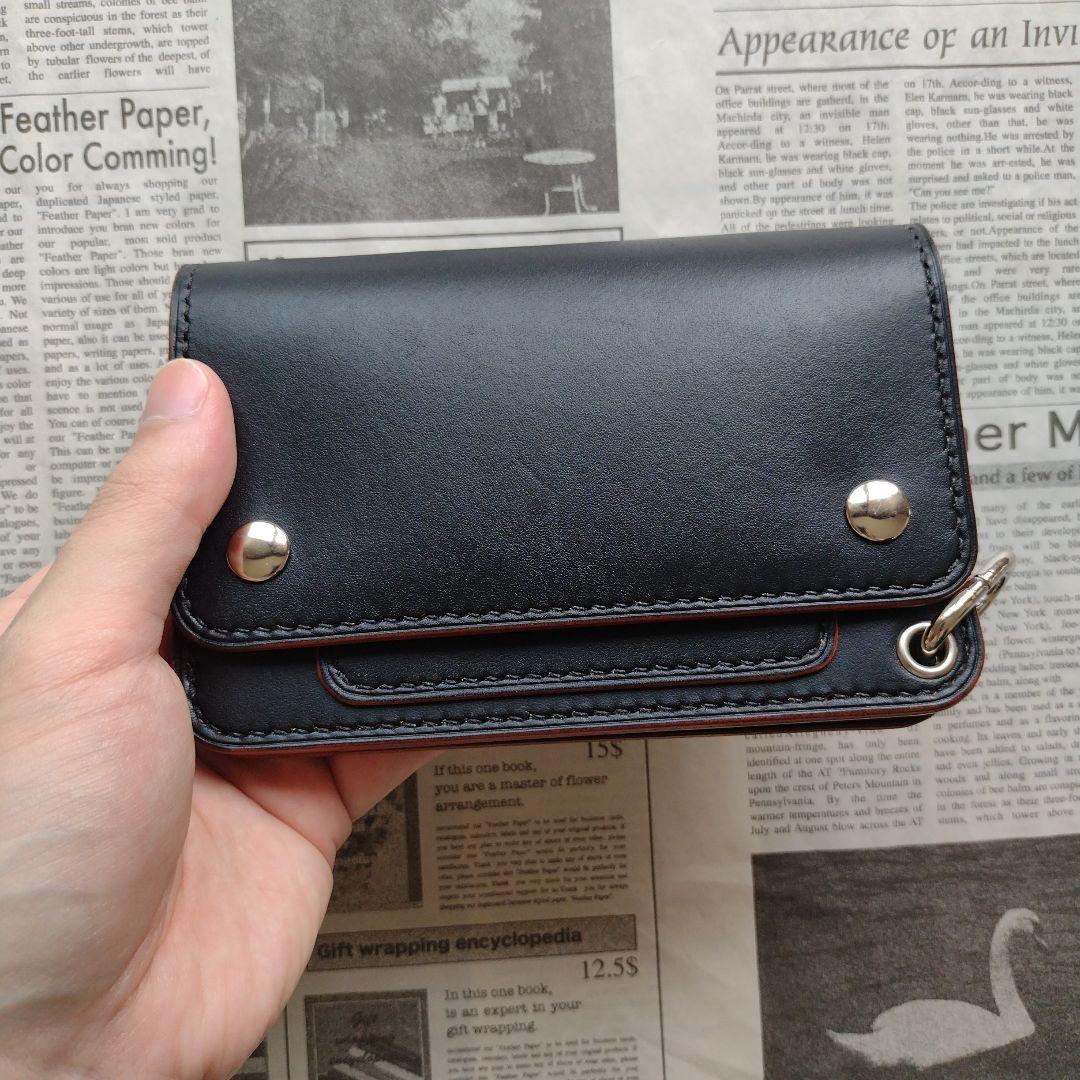 茶芯　2.5層　ミドルトラッカー　ウォレット　栃木レザー