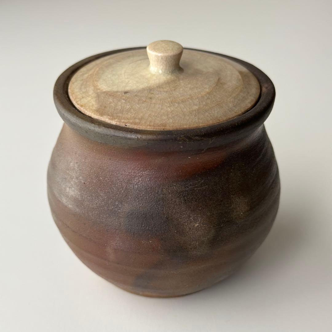 嶋村白山 備前 壺 小壺 蓋なし品