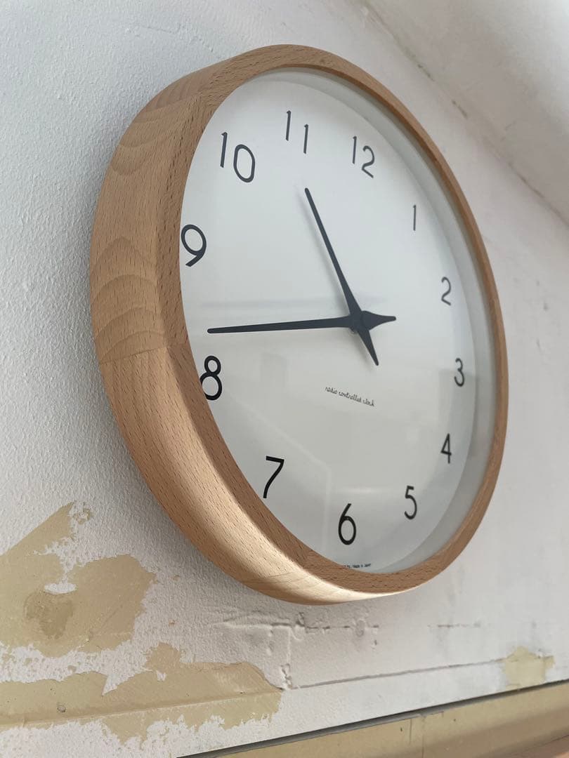 Lemnos 電波時計 壁掛け　無垢木製フレーム
