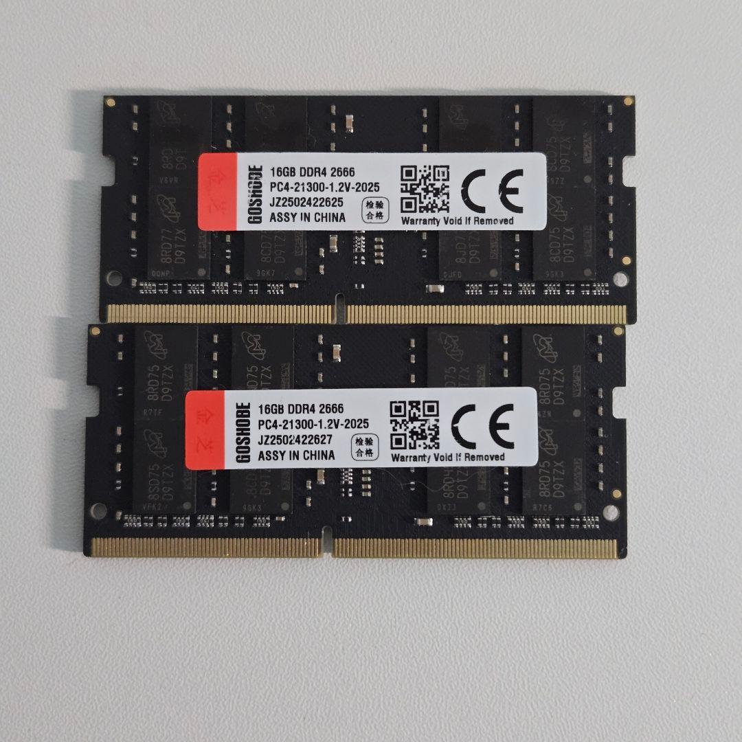 ノートパソコン DDR4 16GBx2メモリー セット