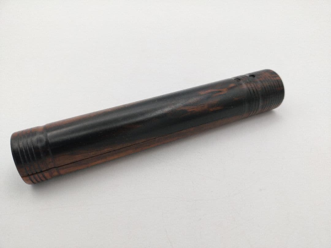 a830 【新品・未使用】香合 黒柿 横笛 角出俊平 木箱 加賀 山中 茶道具