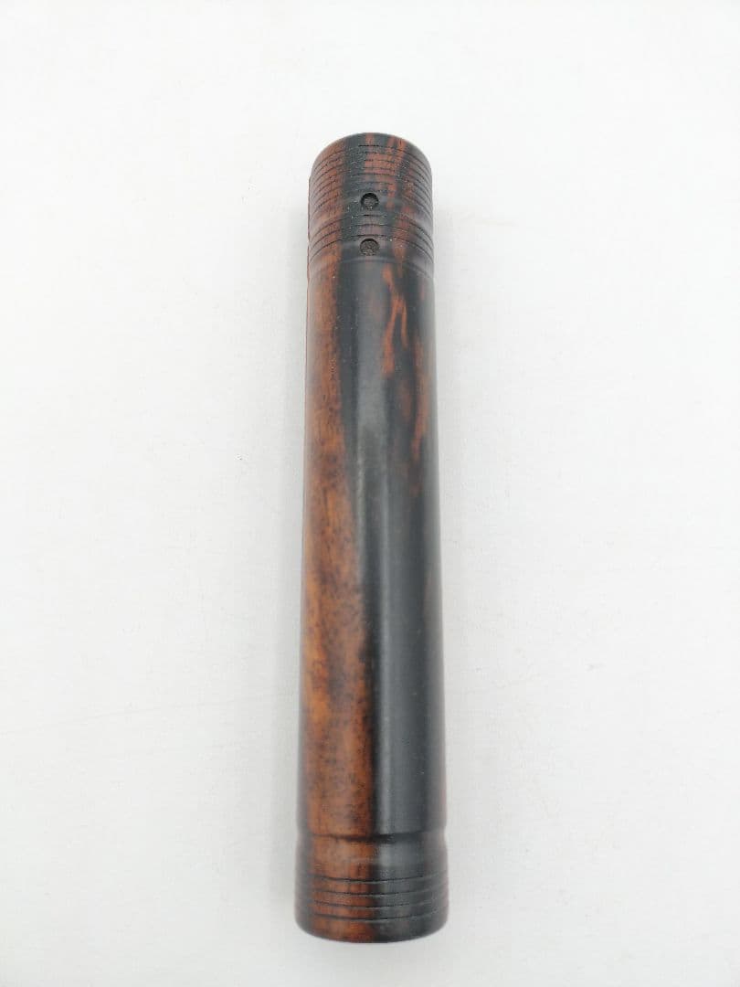 a830 【新品・未使用】香合 黒柿 横笛 角出俊平 木箱 加賀 山中 茶道具