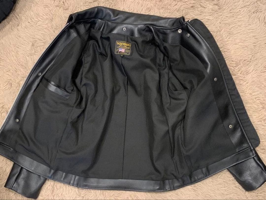 vanson 9D 別注 カウハイド BK 38